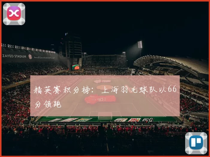 精英赛积分榜：上海羽毛球队以66分领跑